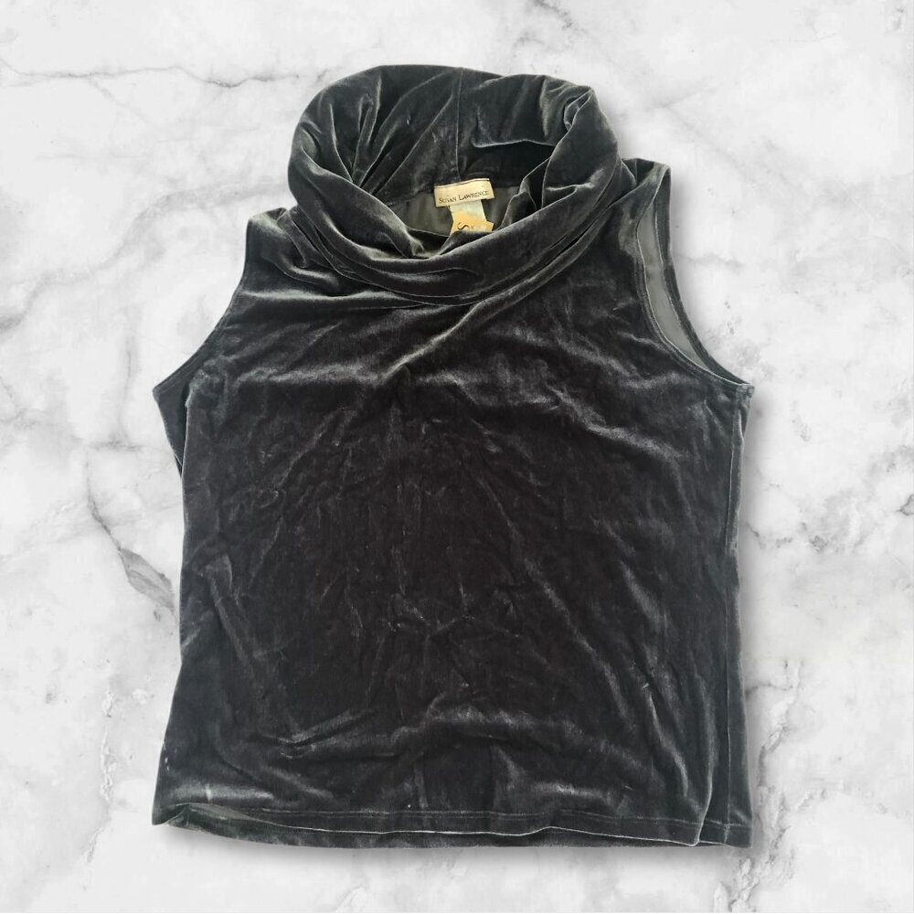 Velvet Gray Sleeveless Cowl Neck Top Large NWT Office Work